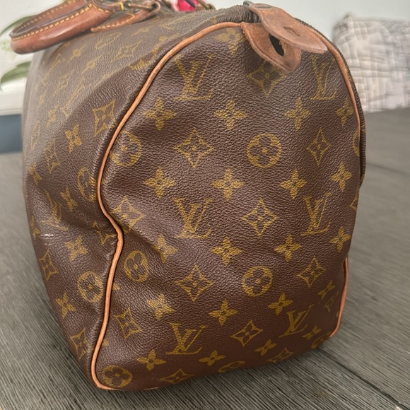 💯Authentic Louis Vuitton Speedy 35 Monogram Coated Canvas Leather Satchel - Picture 8 of 14